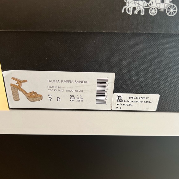 Size 9 - Coach Talina Raffia Sandal - Picture 6 of 9